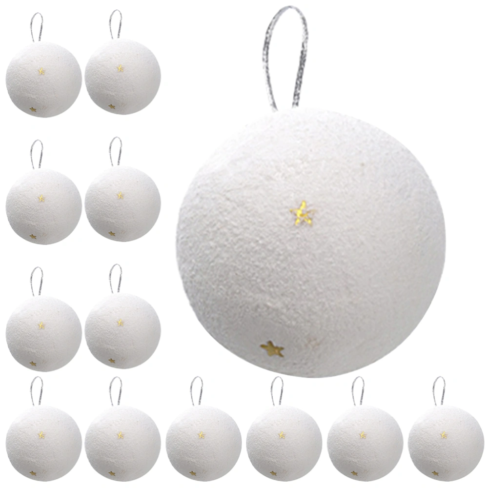 24Pcs Christmas Snowball Pendants Christmas Tree Snowballs Decorative Xmas Snowball Decors