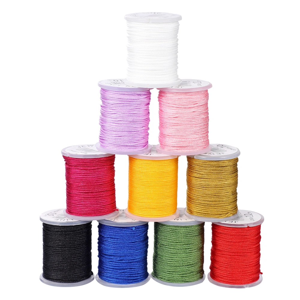 TINKSKY Colors 0.8mm Nylon Beading String Knotting Cord Chinese Knotting Cord Nylon Shamballa Macrame Thread Beading Cord for DIY Jewellery Making