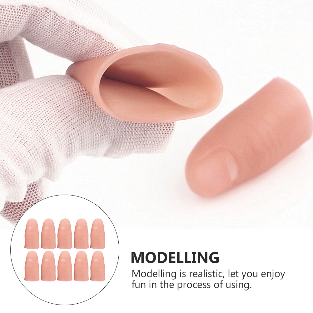 10Pcs Finger Cover Playthings Fake Finger Toy Thumb Cover Toy (Skin Color)