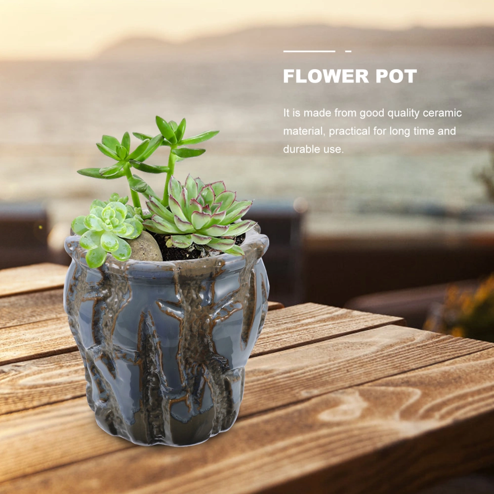 1pc Pretty Ceramic Flowerpot Green Plant Flowerpot Succulent Plant Flowerpot