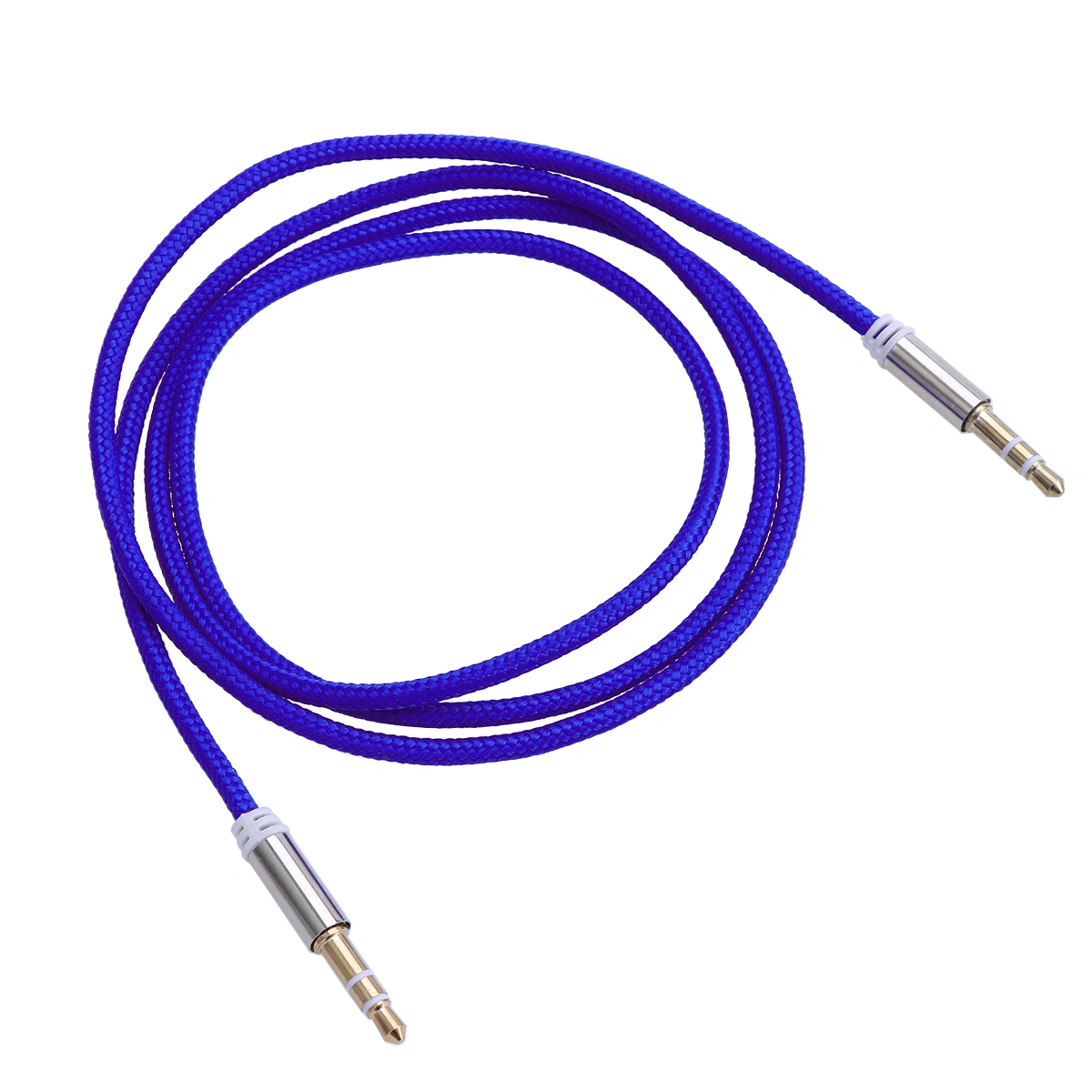 1M Nylon Cable 3.5mm Car AUX Audio Wire Cable Male to Male Jack Adapter (Blue)