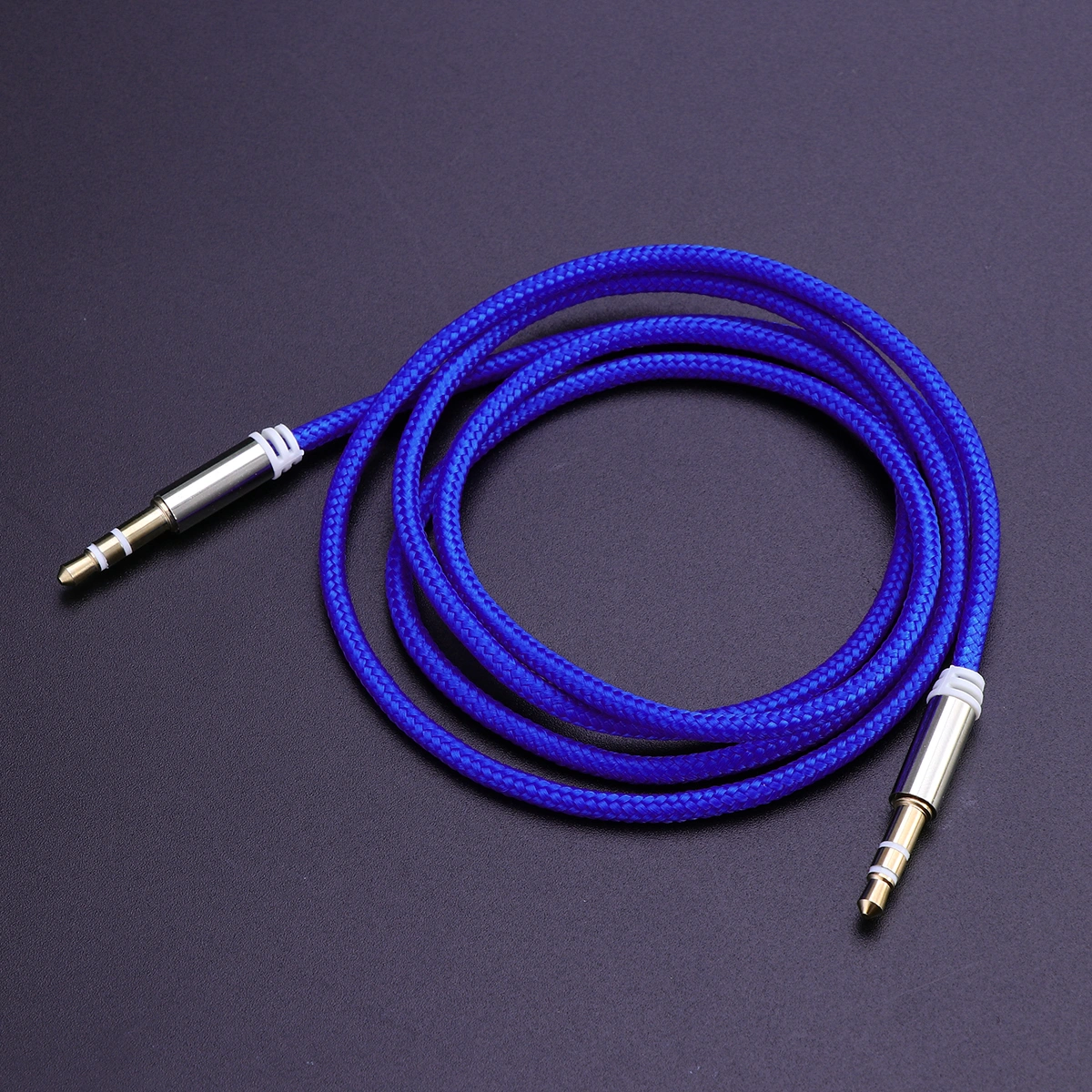 1M Nylon Cable 3.5mm Car AUX Audio Wire Cable Male to Male Jack Adapter (Blue)