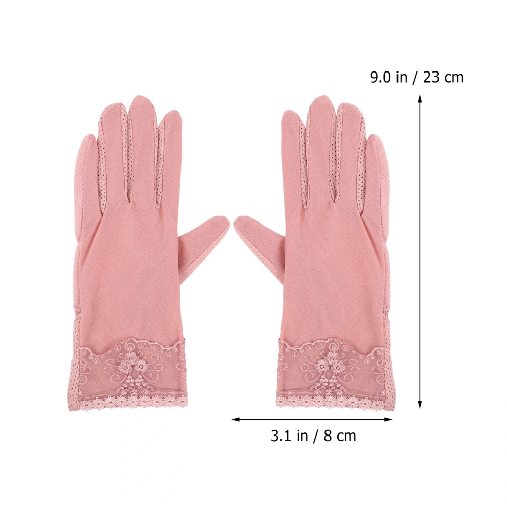 1 Pair Sun Protection Gloves Breathable Summer Driving Lace Anti-skid Gloves