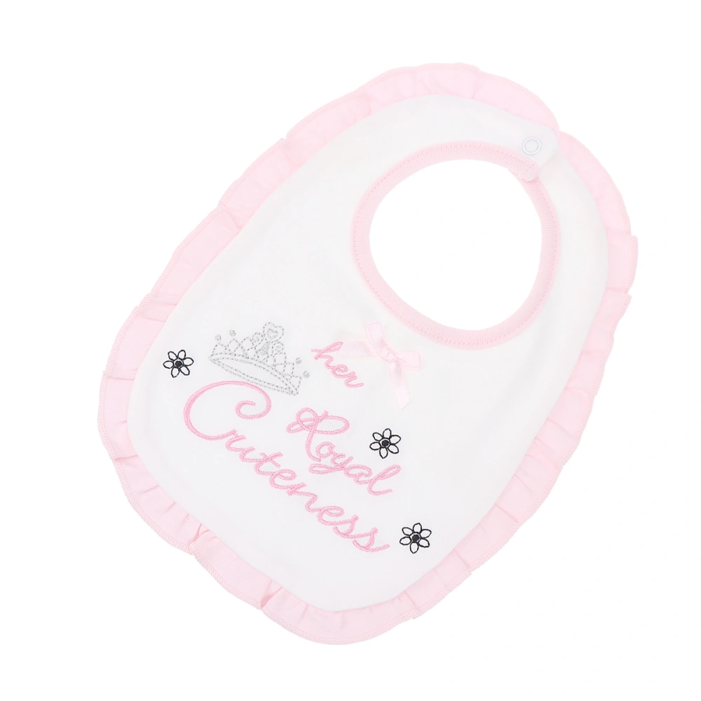 Baby Bib Spit Towel Newborn Double Layer Cotton Embroidered Bib for Baby Use Size L Crown Letter Style