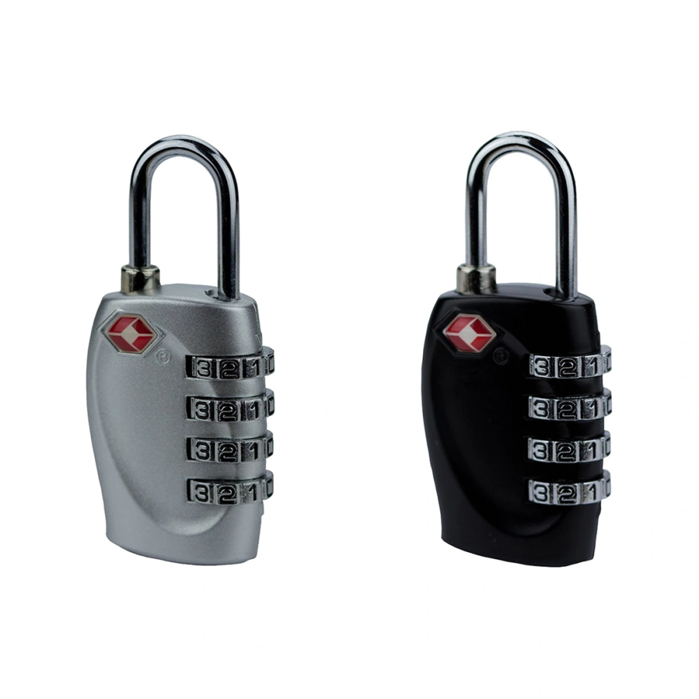 TSA-330 TSA Approved Security Luggage Padlock 4-Digit Combination Password Lock Padlock (Silver and Black)