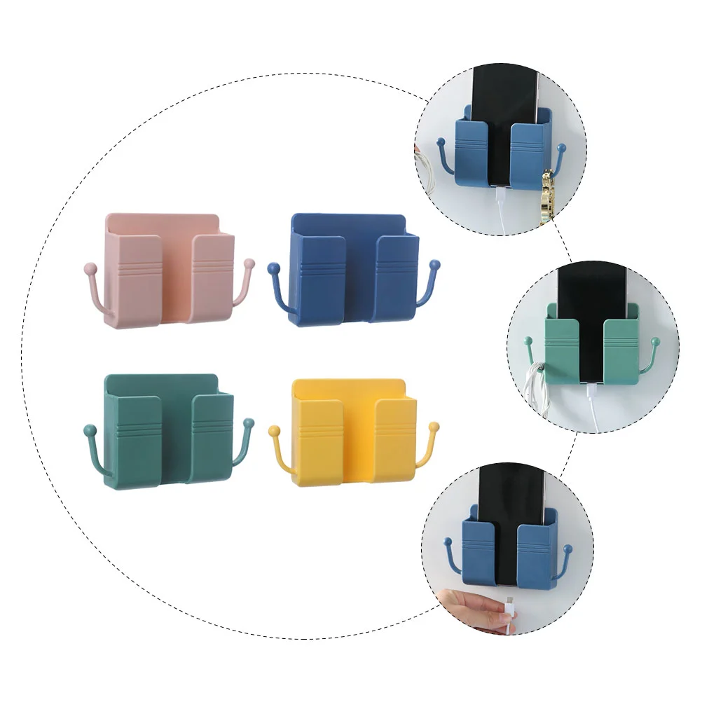 4Pcs Adhesive Phone Charging Brackets Charging Holders Wall Mount Storage Racks