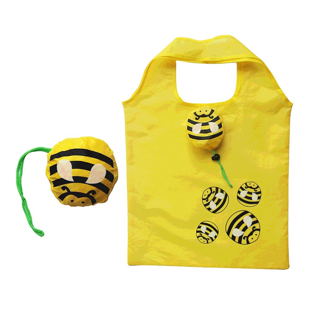 2pcs Portable Folding Shopping Bag Creative Bee Decoration Reusable Handbags Tote Random Color