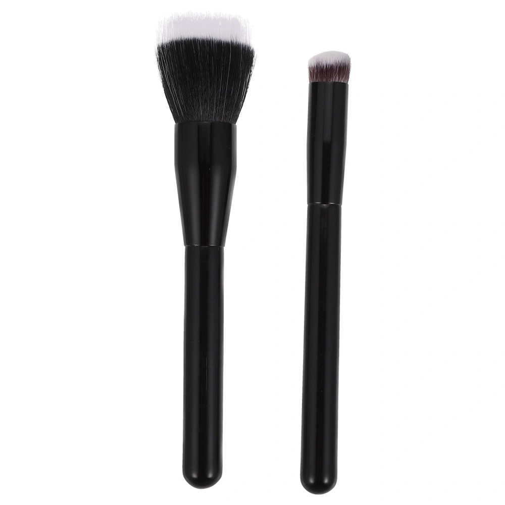 2 Pcs Double-layer Fiber Hair Blush Brushes Highlight Brushes Makeup Brushes