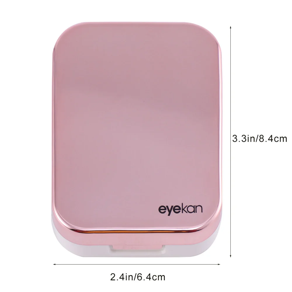 Simple Style Lens Box Durable Lens Storage Cases Lens Storage Container for Women Girls (Rose Gold)