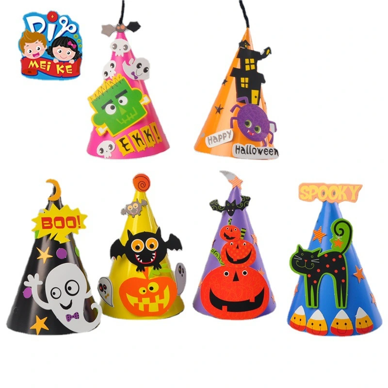 6pcs Halloween Party Hats Halloween Party Decorations Kids DIY Hat Materials