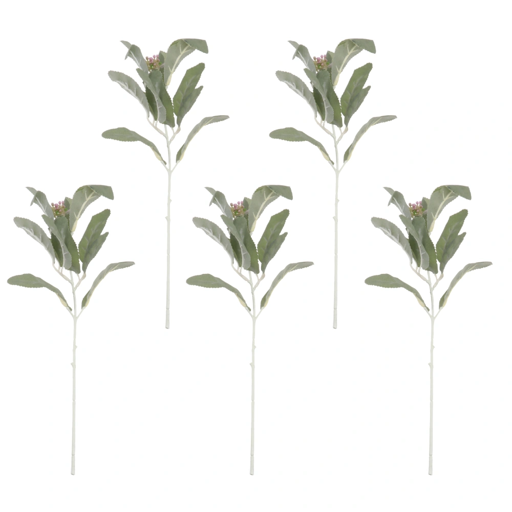 5pcs Simulated Plant Decor Creative Simulation Leaf Decoration (Light Green)