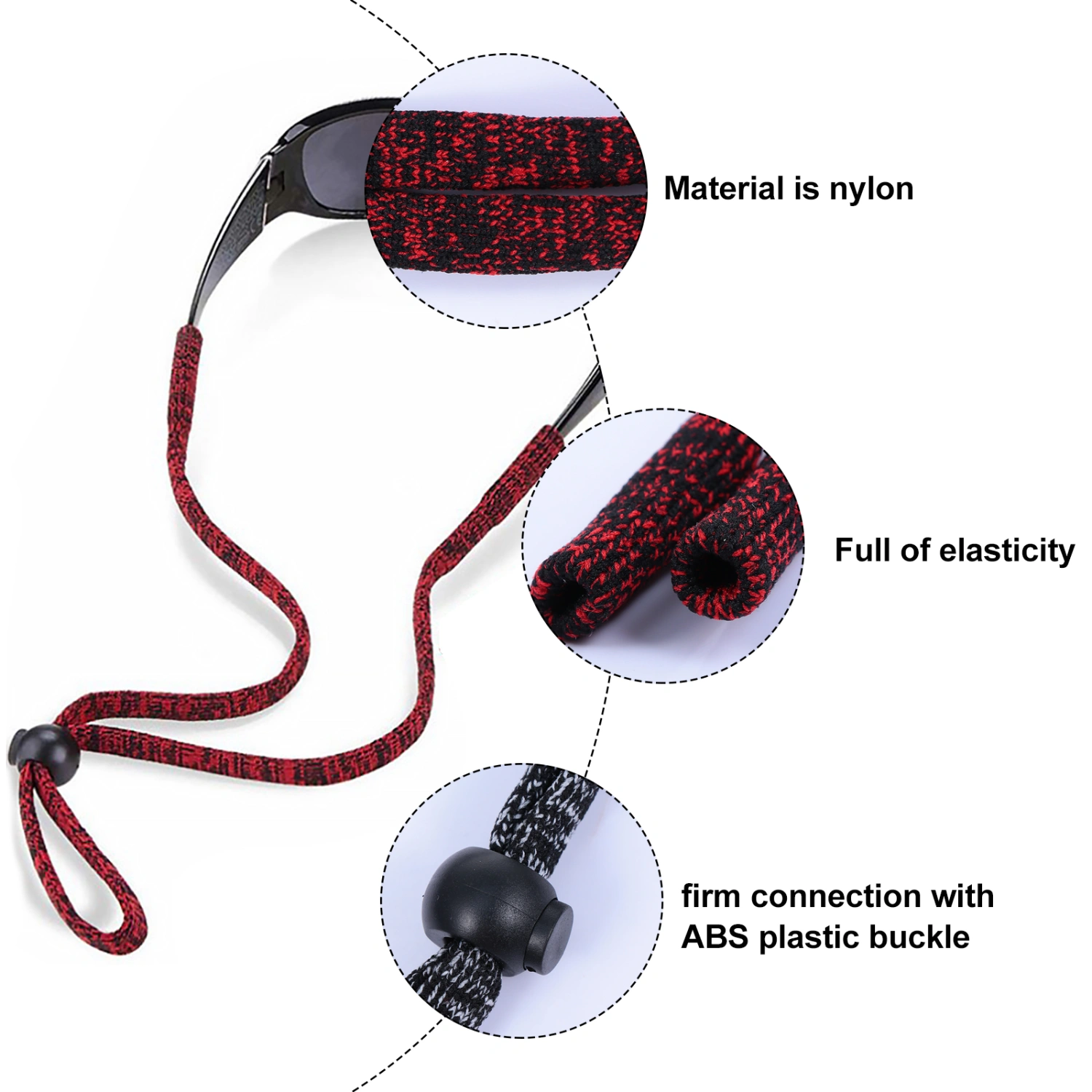4pcs Elastic Eyeglasses Straps Sunglasses Lanyard Sports Anti-Skid Glasses Ropes
