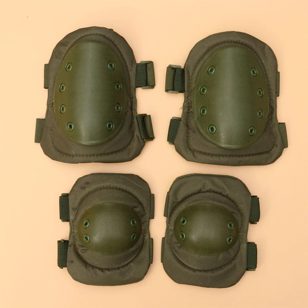 1 Pair Professional Kneecap EVA Thick Knee Pad Labor Kneel Protector Adjustable Hook and Loop Knee Cover for Basketball Riding Climbing (Army Green)