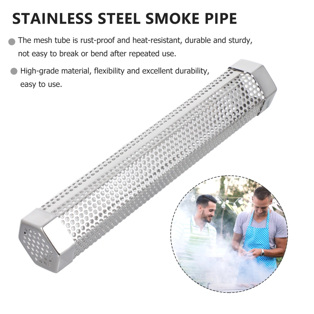 1pc BBQ Smoker Mesh Tube Stainless Steel Smoke Mesh Tube for Bacon Barbecue