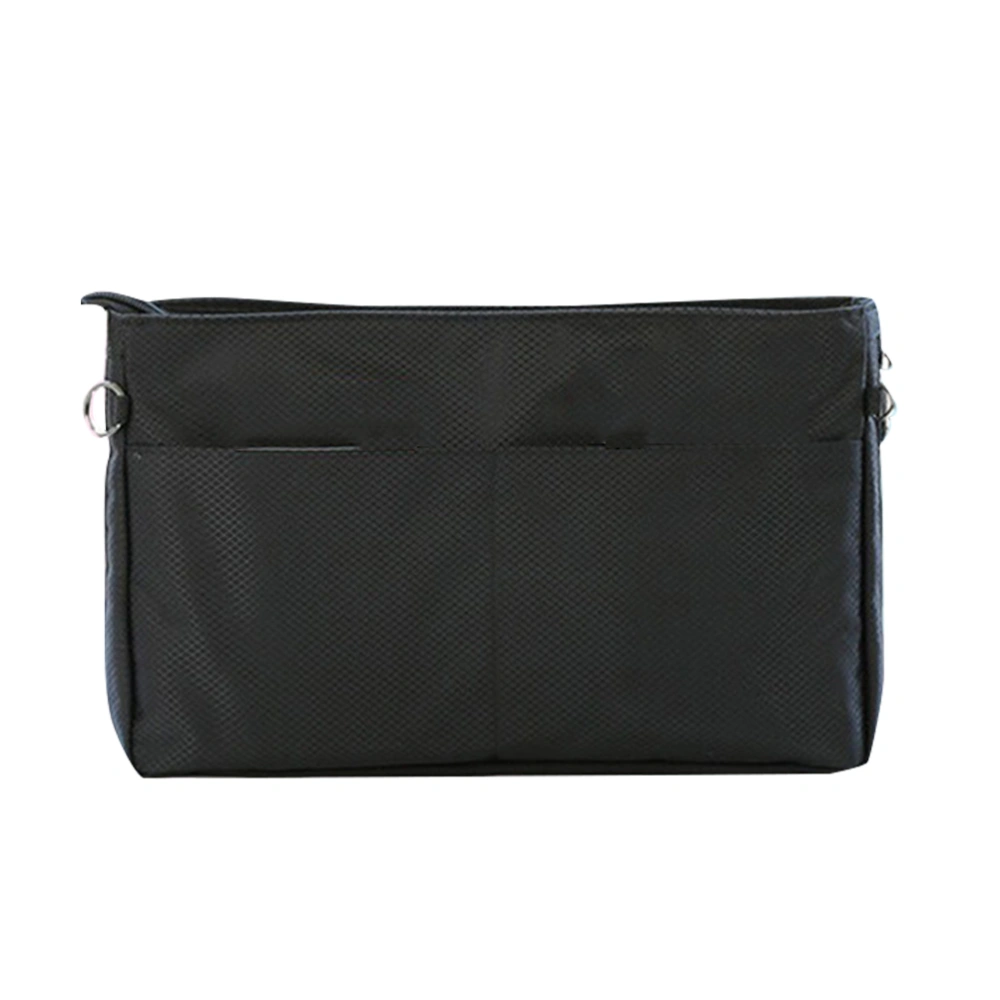 1PC Multifunction Storage Bag Handbag Inner Pouch Insert Bag Waterproof Cosmetics Bag - Size S (Black)