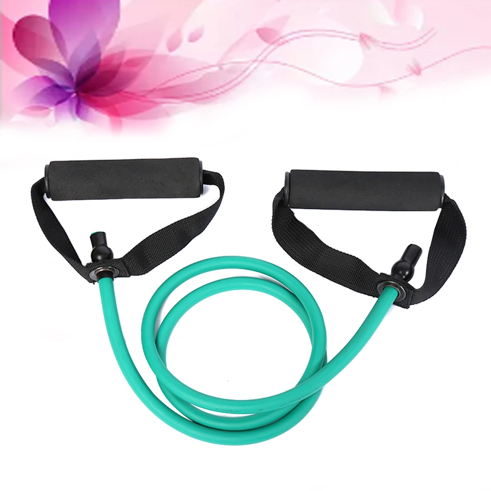 Outdoor Yoga Elastic Fitness Exercise Pull Rope Exercise Resistance Bands Workout Bands with Handle(Green)