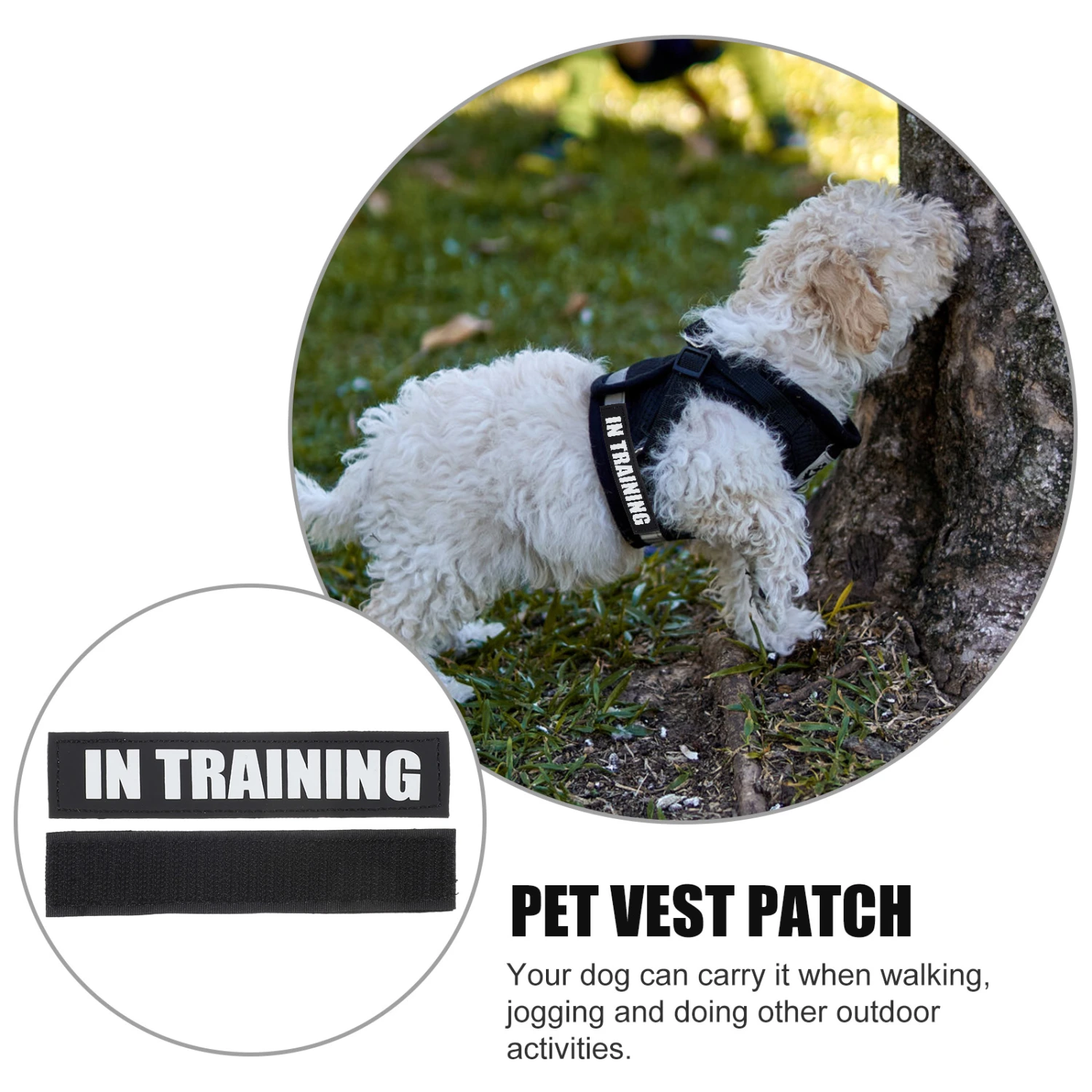 2 Pairs Pet Vest Reflective Stickers Dog Harness Stickers Service Dog Patches