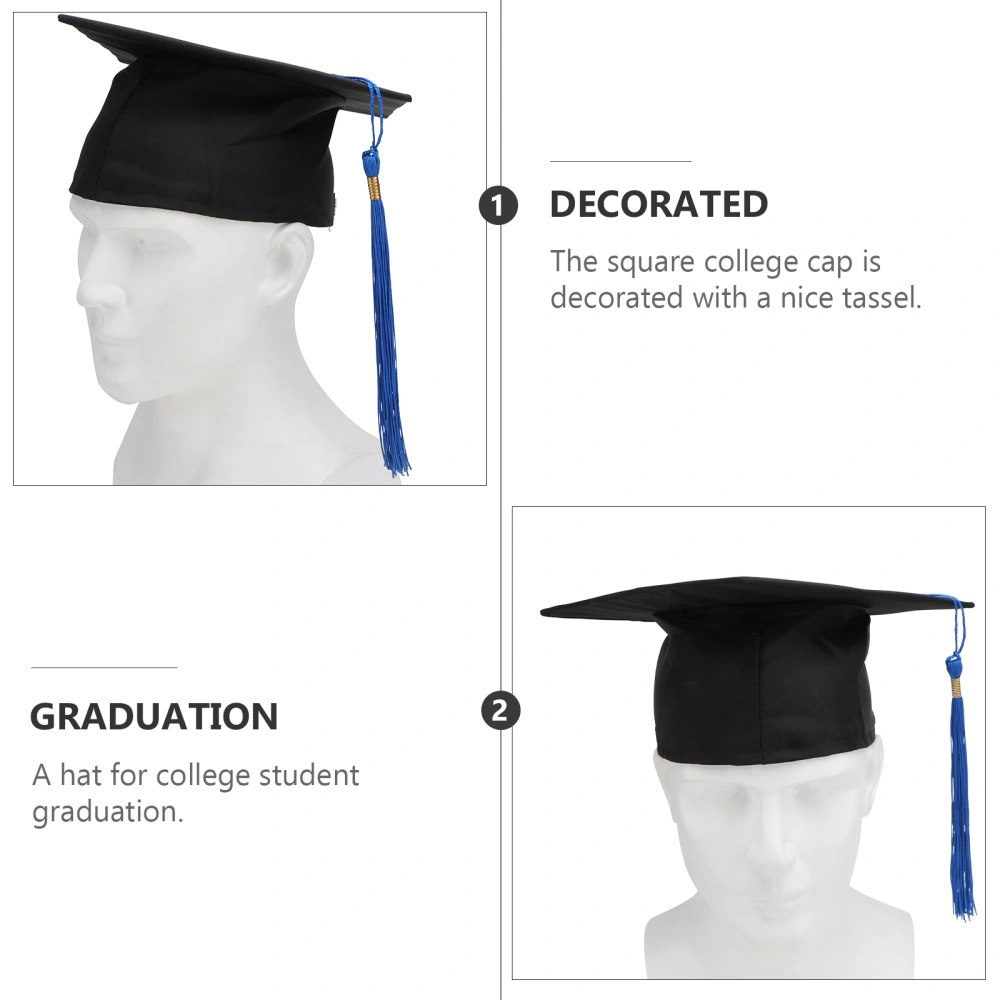 Master Graduation Hat with Loop Tassel Student Square College Academic Dress Accessory