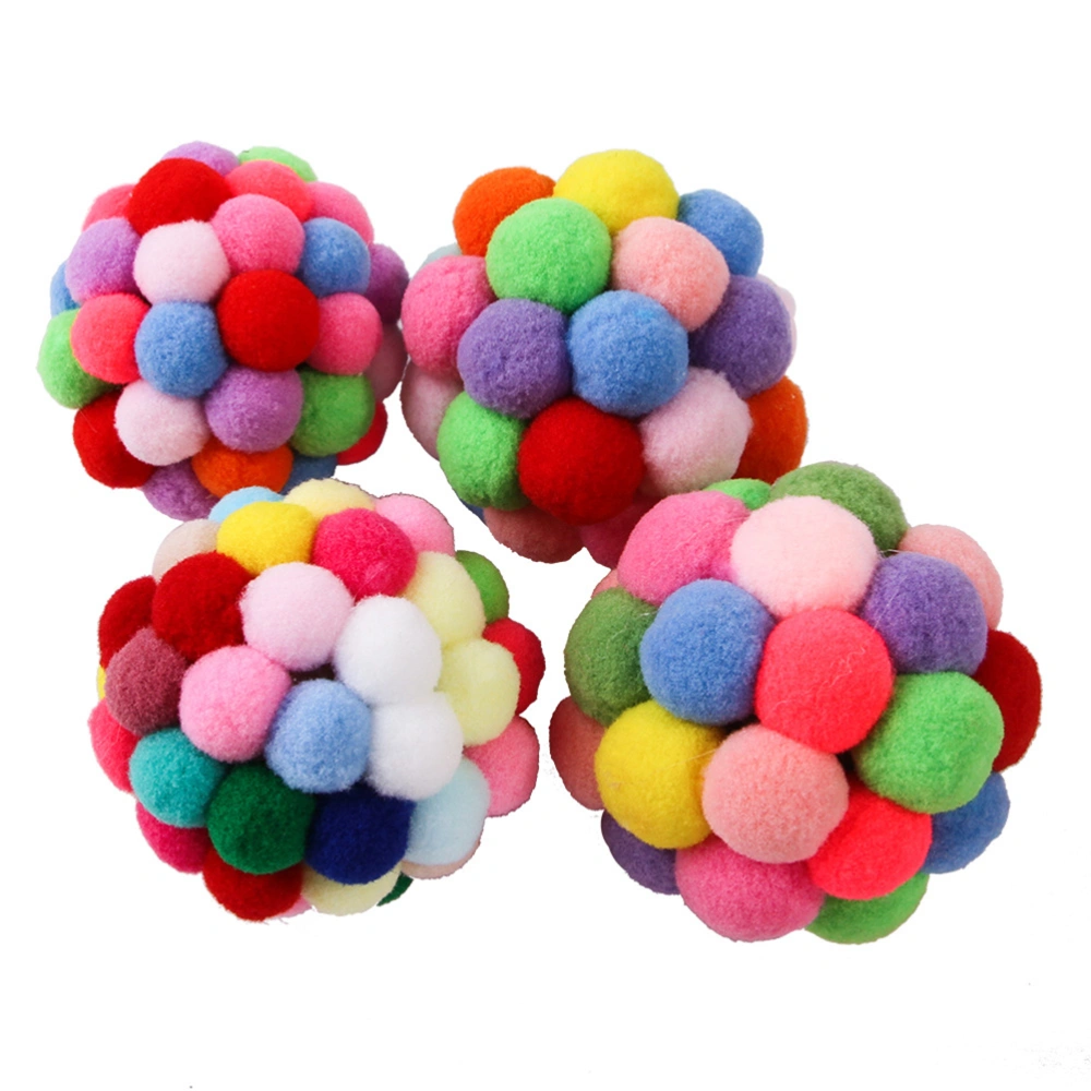 Bouncy Ball Built In Catnip Interactive Toy Great for Fun and Entertainment Pet Cat Toy Colorful Lovely Handmade Bells