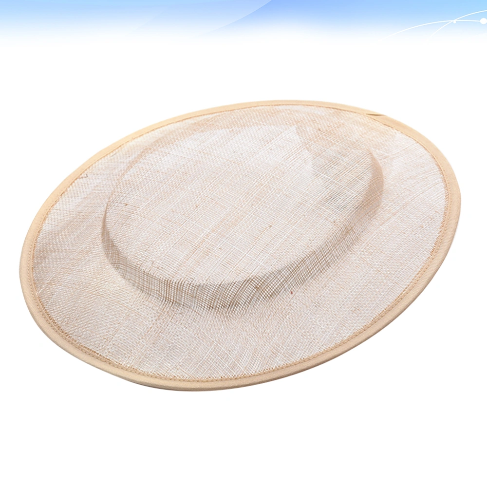 Wommen Sinamay Base Cocktail Hat Fascinator Round Base Hat Round Base Millinery DIY Craft Accessory Yarn Hat Bottom (Apricot)