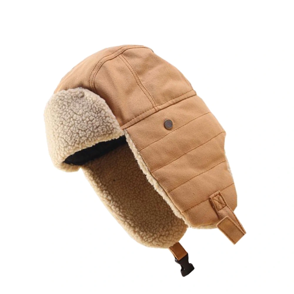 Outdoor Lei Feng Hat Adjustable Winter Riding Hat Unisex Ear Flap for Cycling Skiing (Khaki)