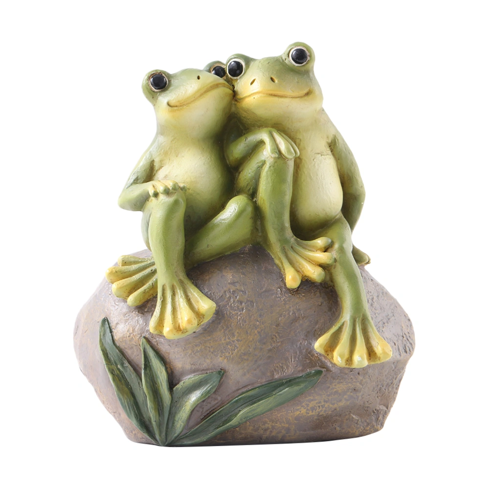 1pc Creative Frogs Couple Garden Decor Yard Resin Ornament Garden Scene Layout Decor