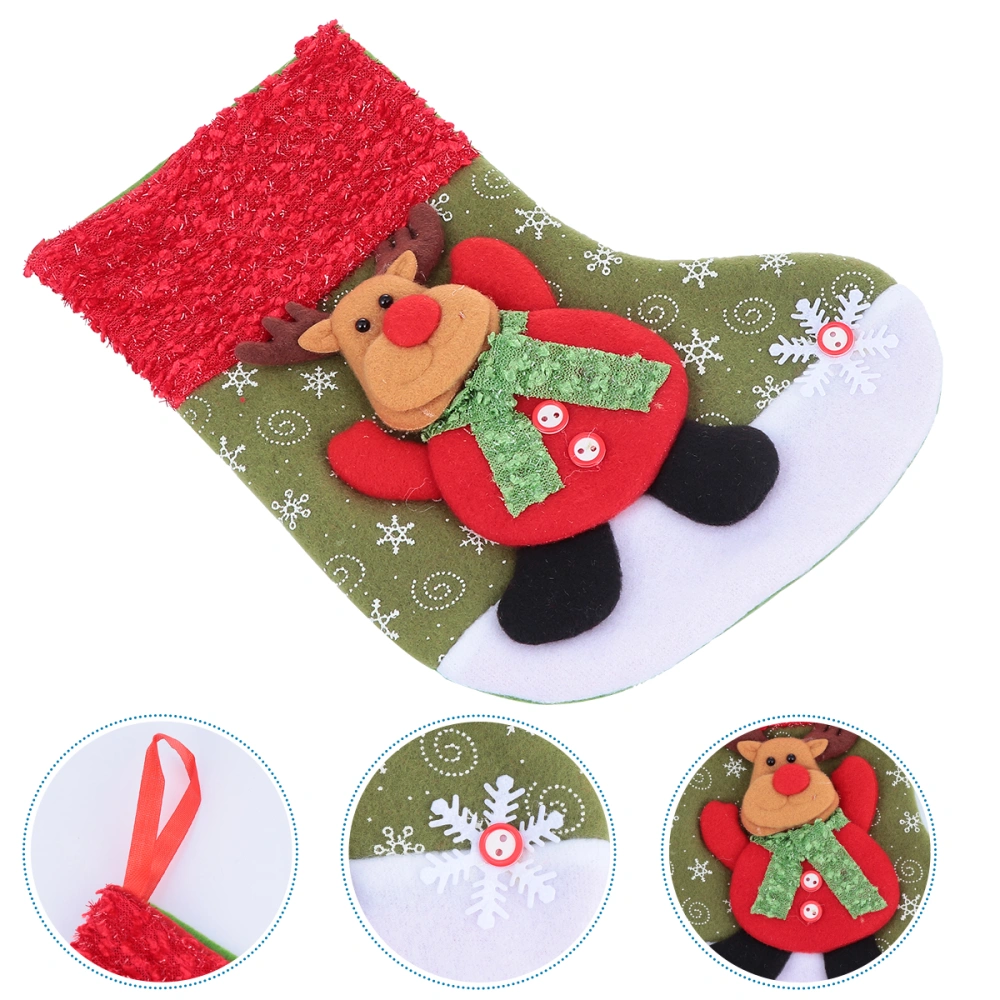 1 Pc Christmas Decoration Christmas Stocking Lovely Deer Candy Bag Pendant