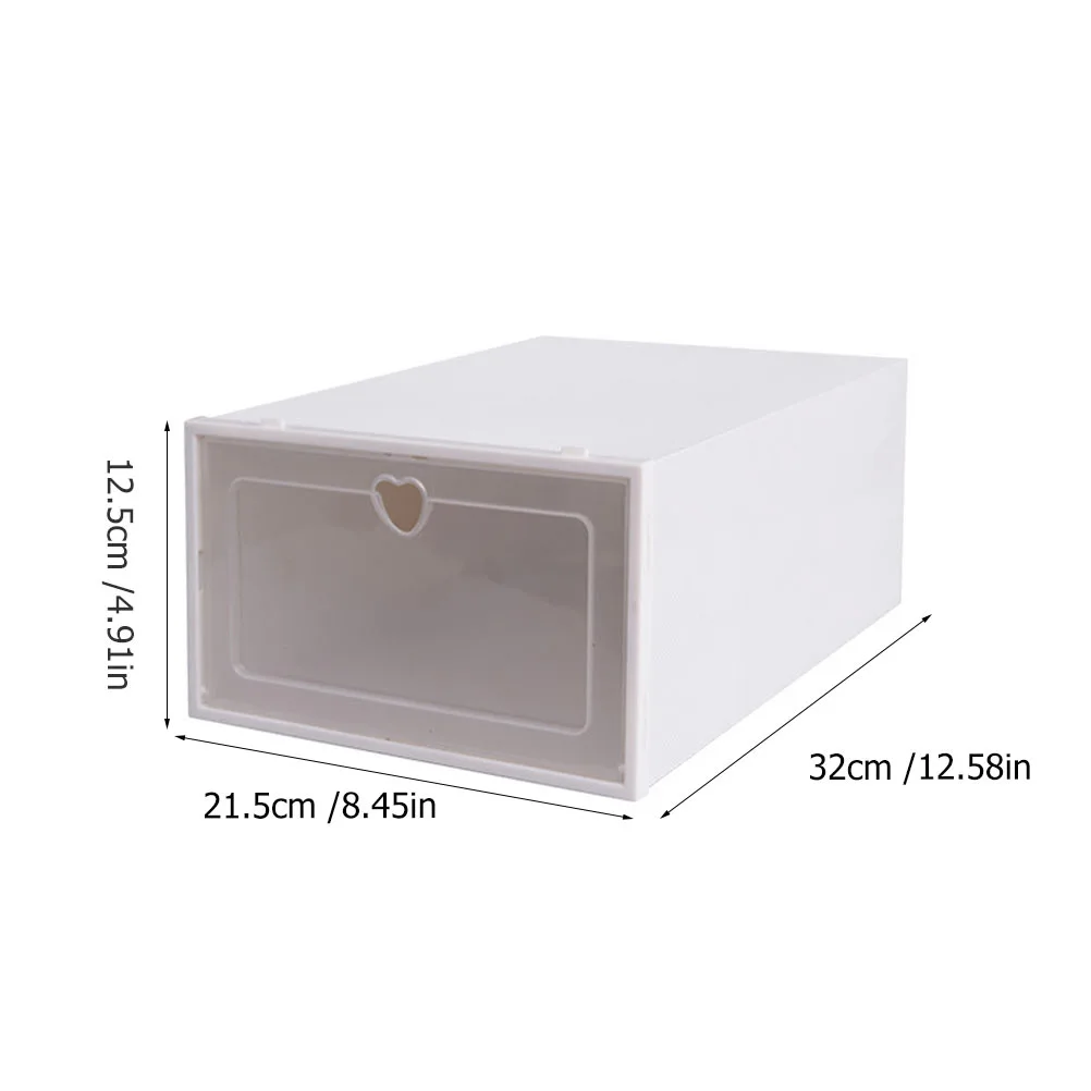 4Pcs Transparent Drawer Type Shoes Box Plastic Stackable Shoes Container