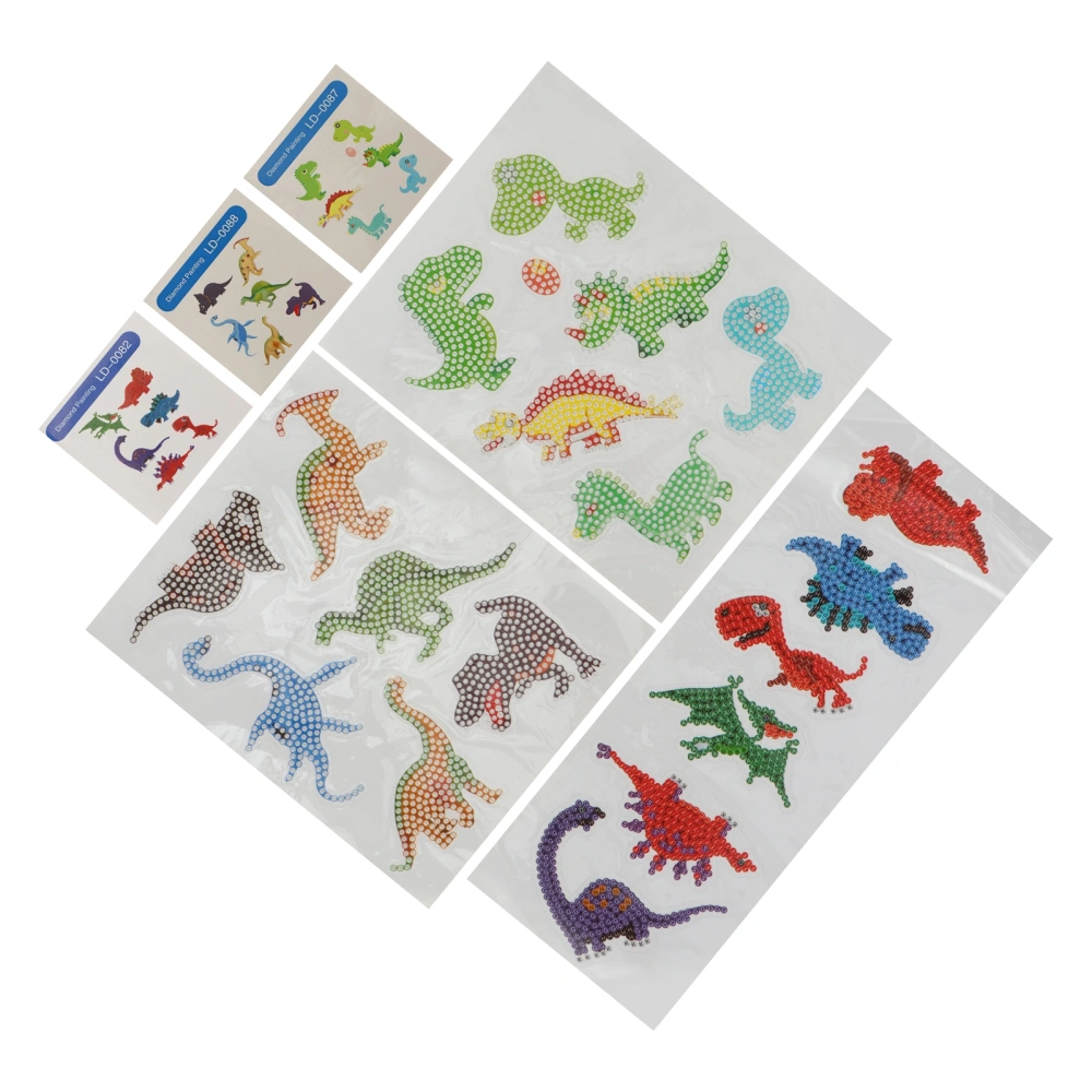 1 Set beads painting Stickers Dinosaur Shape Kids DIY Stickers with Dots