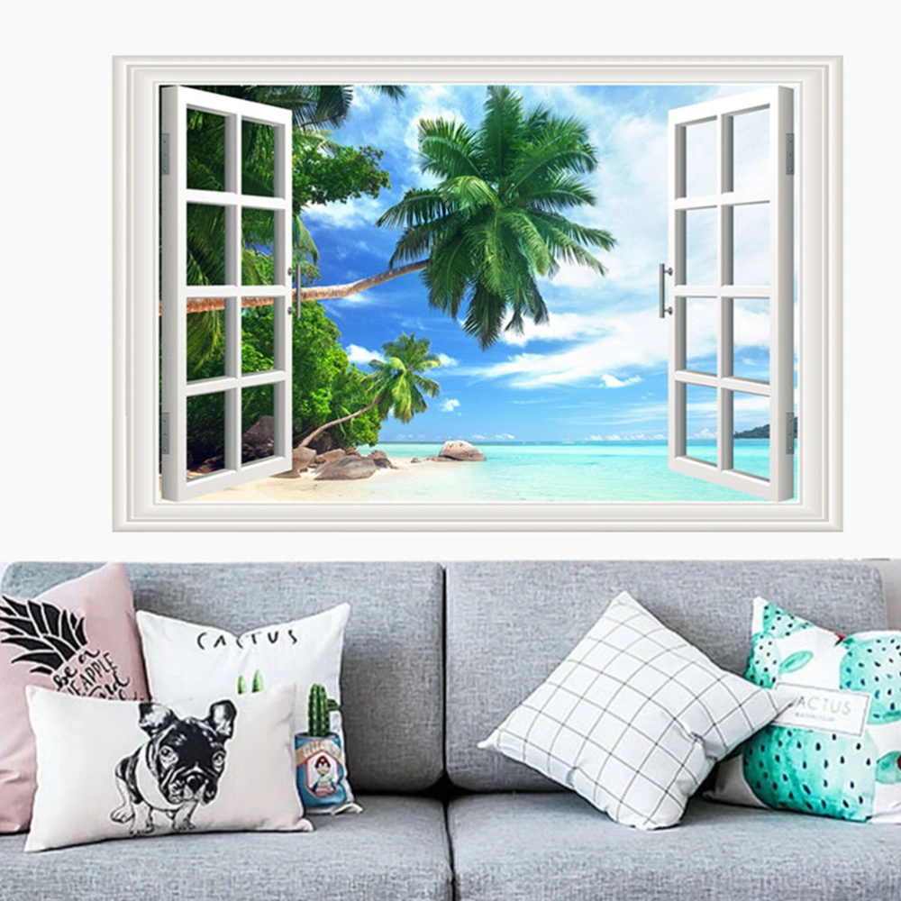 3D Fake Window Wall Sticker Simulated Window Wall Sticker Landscape Wall Sticker