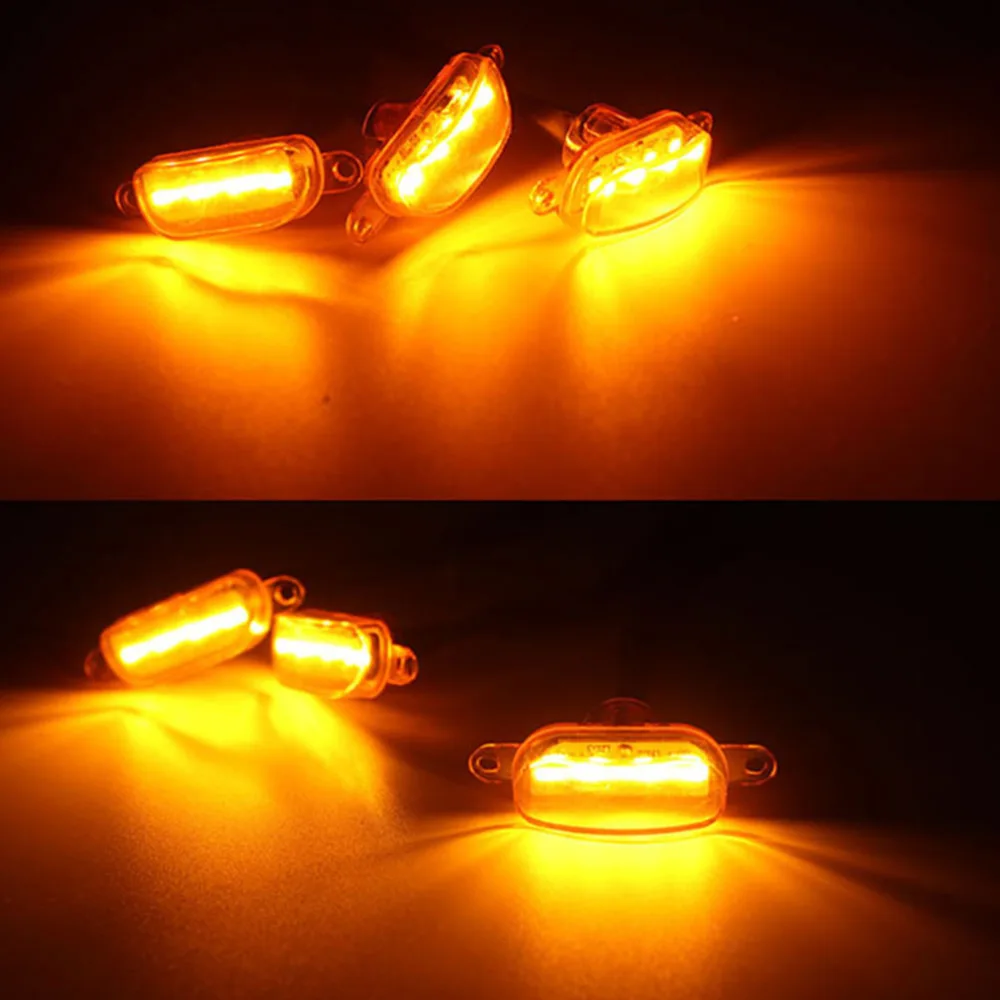 4 Pcs Waterproof LED Amber Grille Lights with Fuse Front Grille Lighting for Car