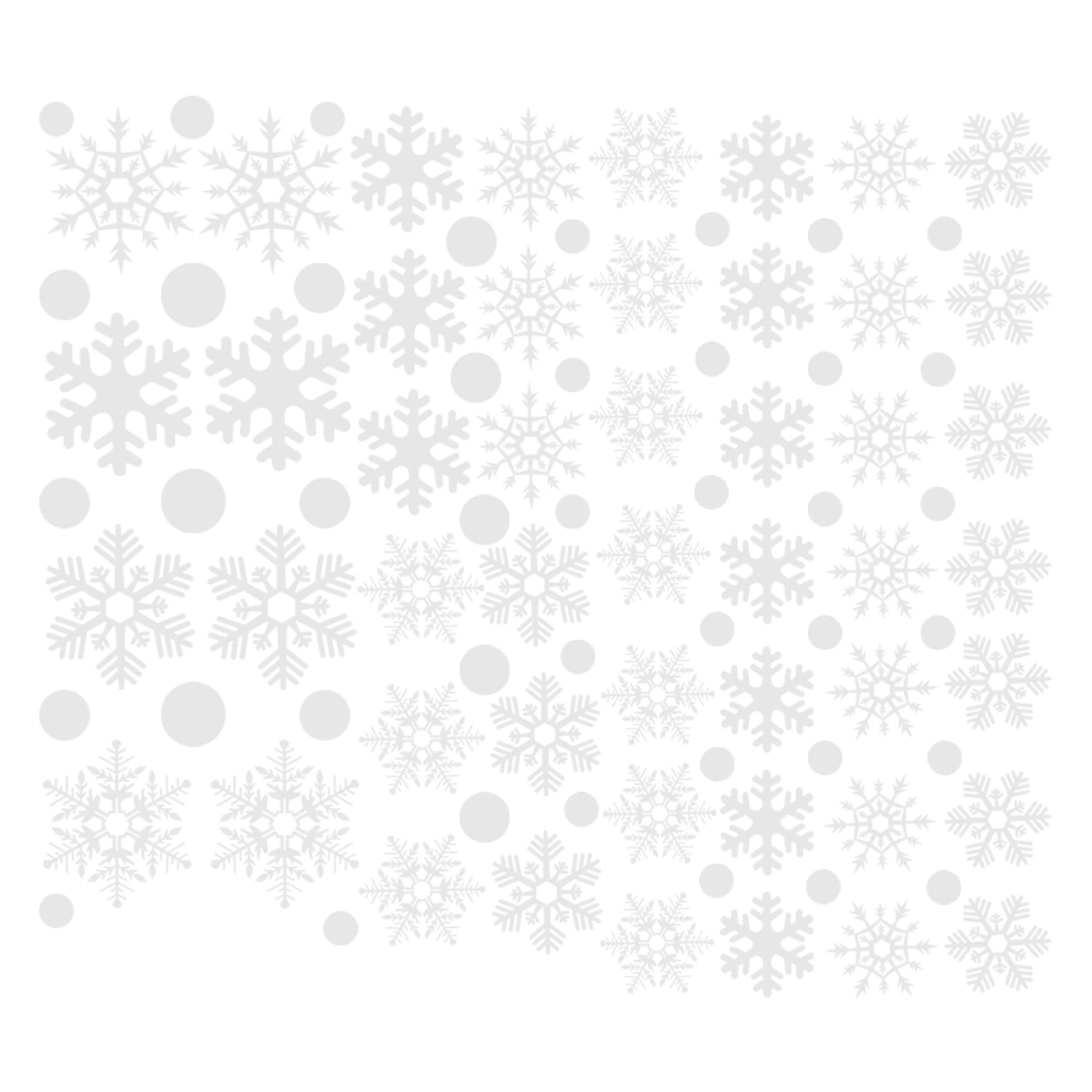 48pcs Snowflake Window Clings Glueless PVC Wall Stickers for Windows Glasses Christmas Decoration