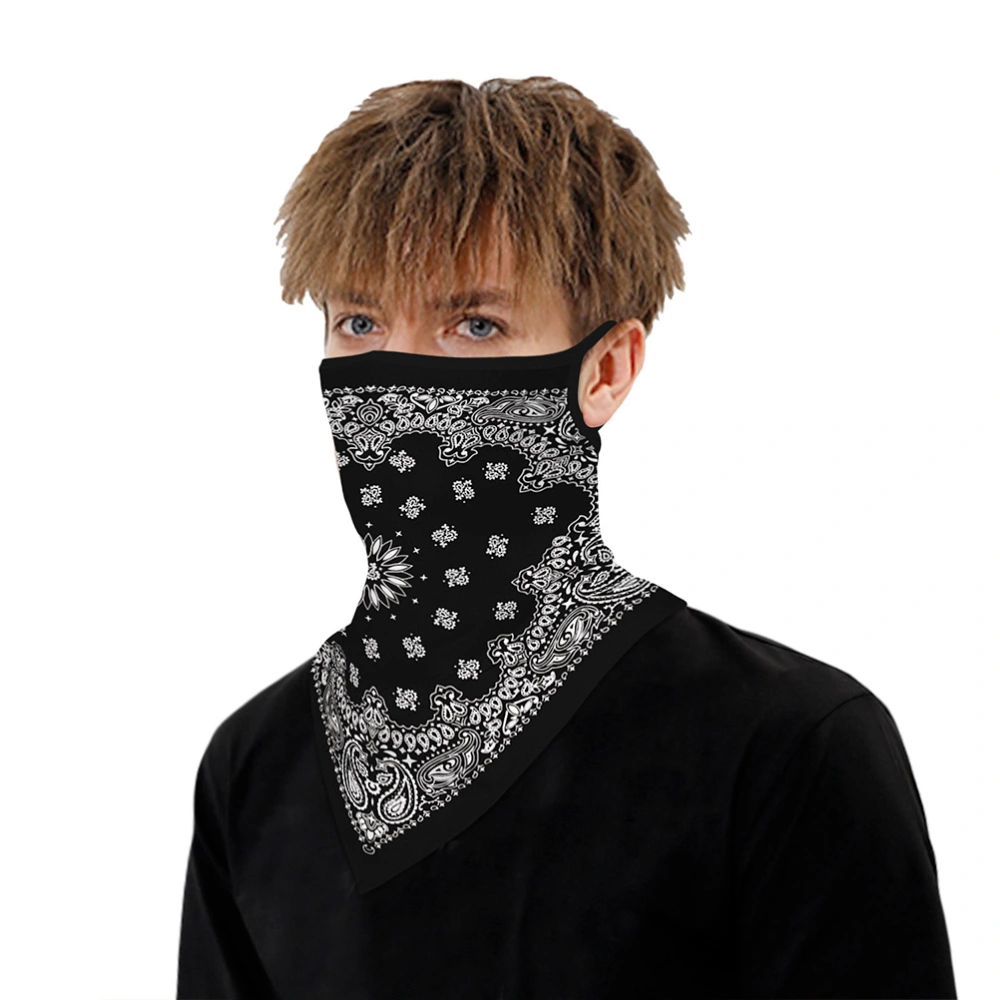 Polyester Quick-drying Scarf Headband Scarf Fashion Neck Cover Protective Mask Scarf Simple Face Mask for Cycling Riding Beach Holiday (Black)