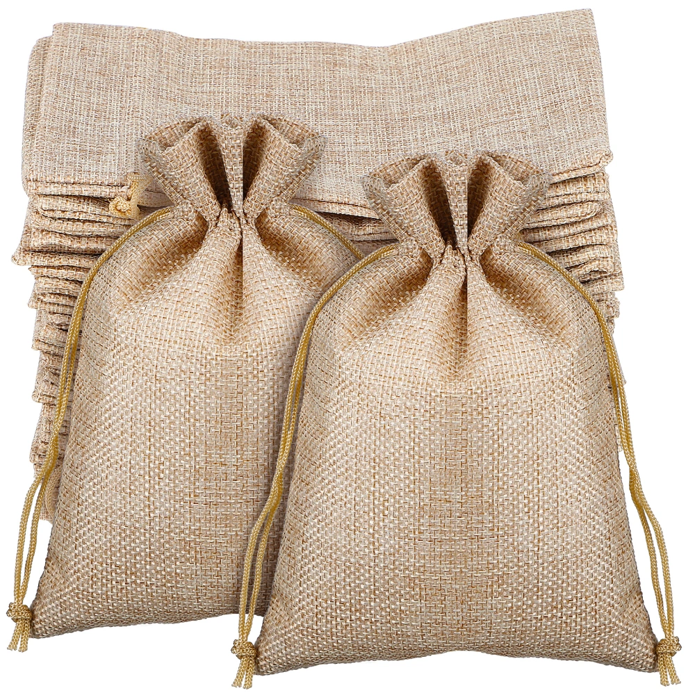 50Pcs Hessian Bags with Drawstring Reusable Burlap Bags Drawstring Gift Bags Wedding Favors