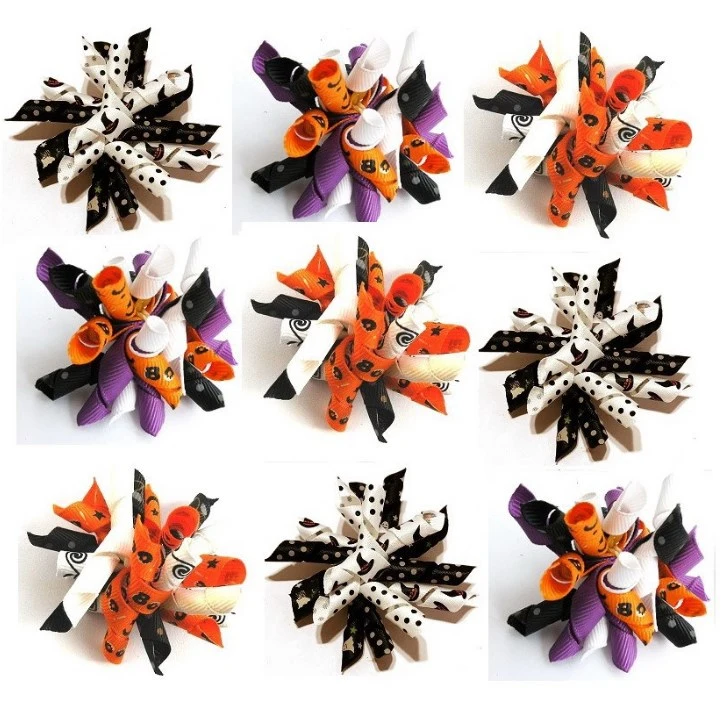 10pcs Halloween Pet Dog Hair Bows Small Bowknot Hair Bows Pet Hair Accessories