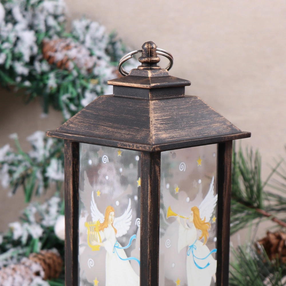 1PC Angel Christmas Lantern Decorative Hanging Lamp for Xmas Party Indoor Outdoor No Battery - Size L (Bronze)