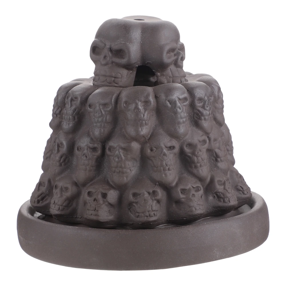 Purple Sand Backflow Censer Skull Mountain Incense Burner Desktop Decor Purple Sand Craft