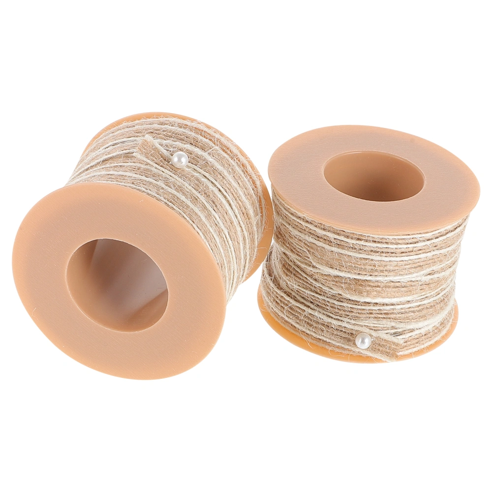 2 Rolls Natural Jute Twine Ribbons DIY Craft Jute Twines Gift Packing Jute Twines