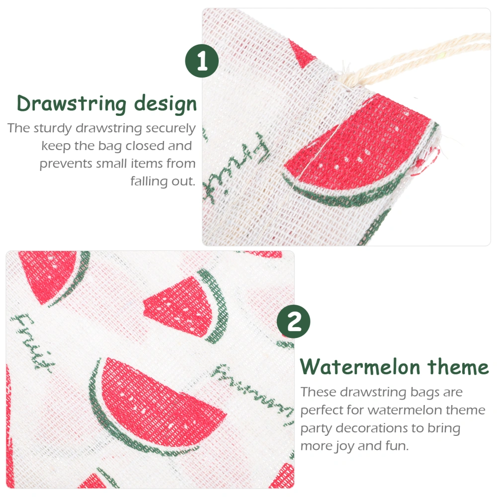 12Pcs Watermelon Drawstring Bags Watermelon Party Favor Gift Bags Pouches