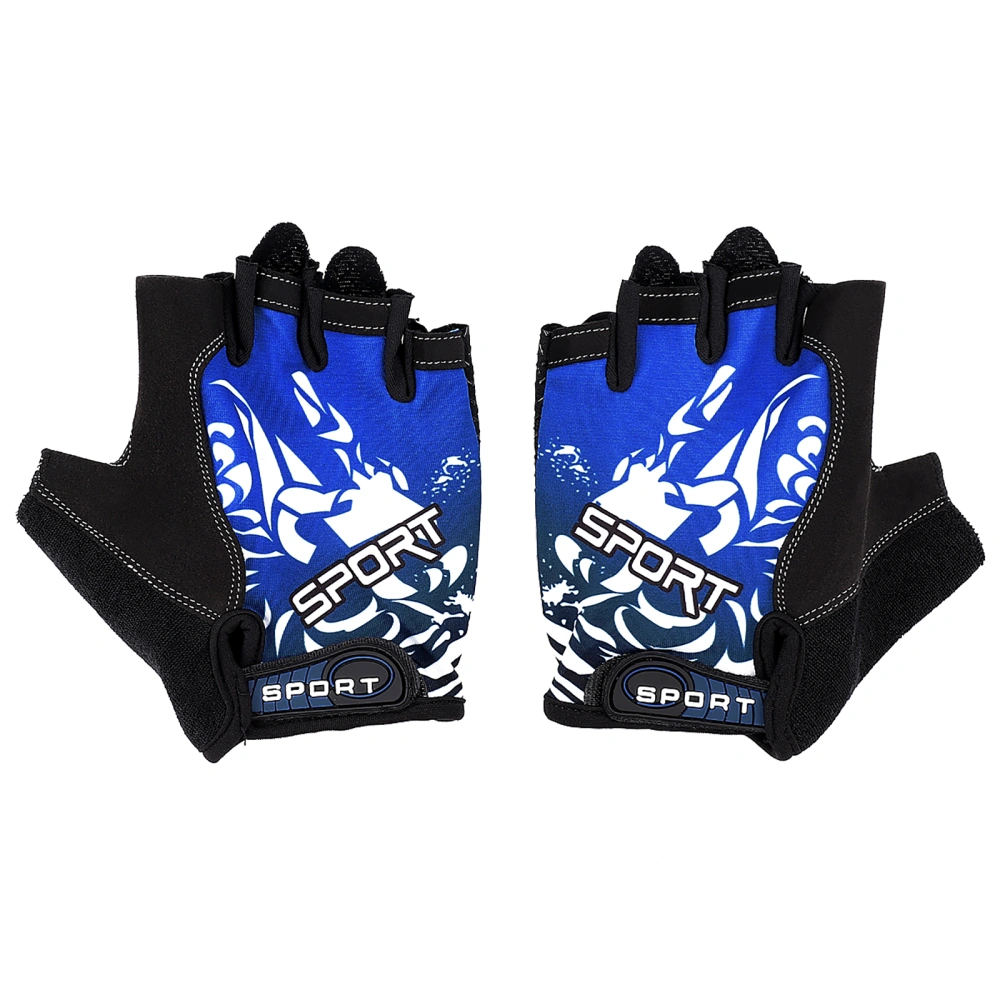 VORCOOL 1 Pair Outdoor Sports Half Finger Gloves Non-Slip Breathable Workout Gloves for Cycling Climbing Fishing Riding Size M (Blue)