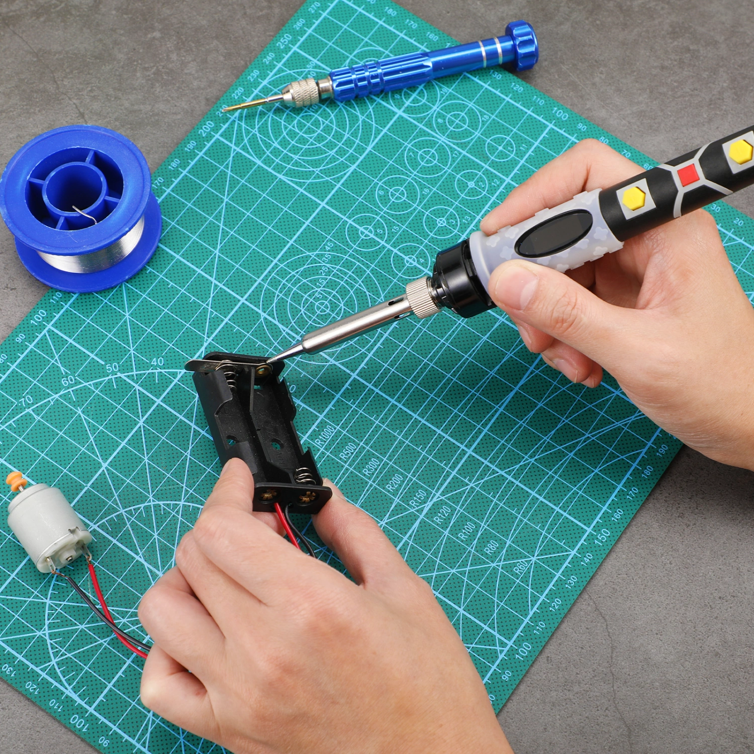 80W LCD Soldering Iron Electronic Welding Soldering Wire Adjustable Temperature Kit with AU Plug