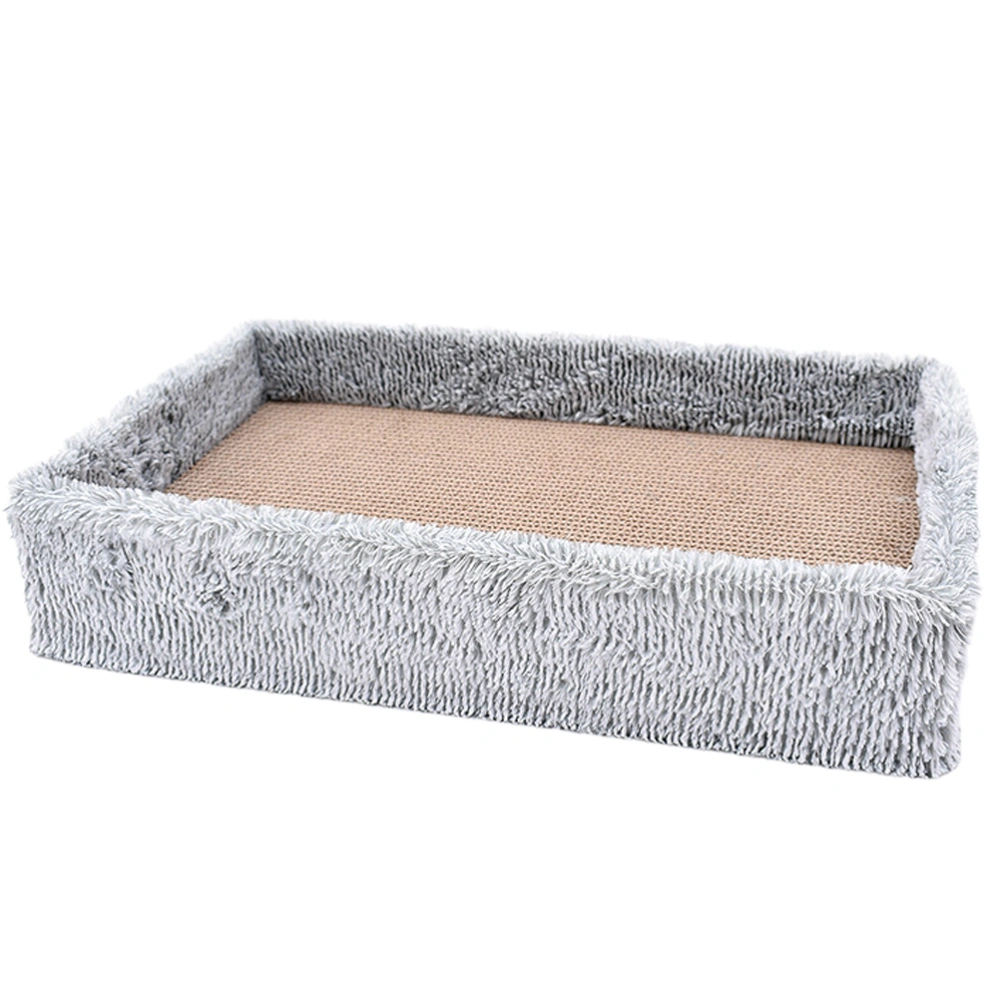 1pc Pet Cat Bed Square Plush Cat House Warm Bed Replaceable Plush Cat Scratching Board Scratching Post