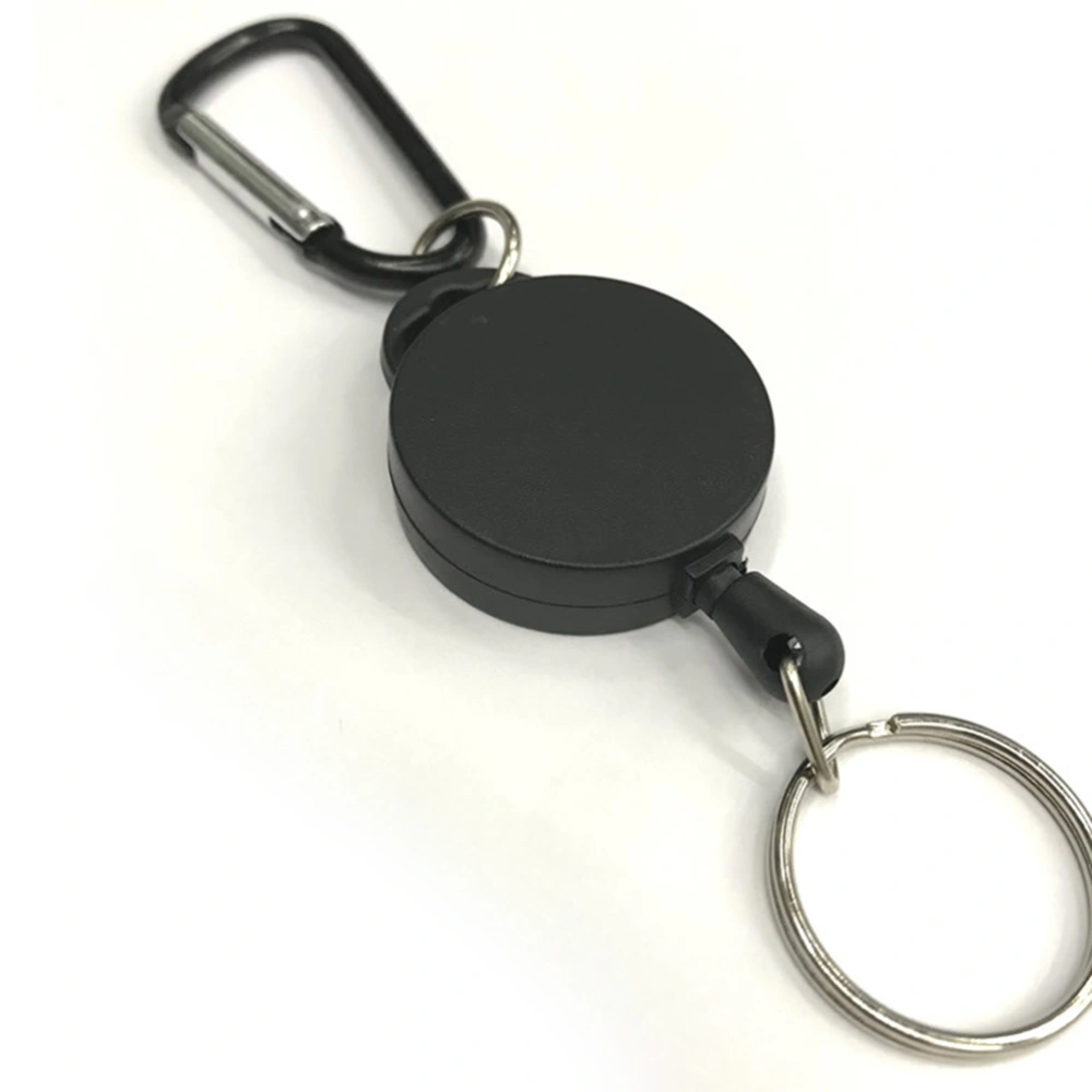 Retractable ABS Keychain Badge Reel with Carabiner Belt Clip Steel Cable Key Ring