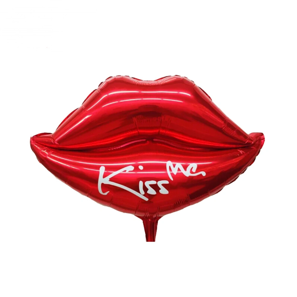 Kiss Me Foil Balloon Sexy Lip Mylar Balloons for Valentin's Day Engagement Wedding Party Decoration (Red)