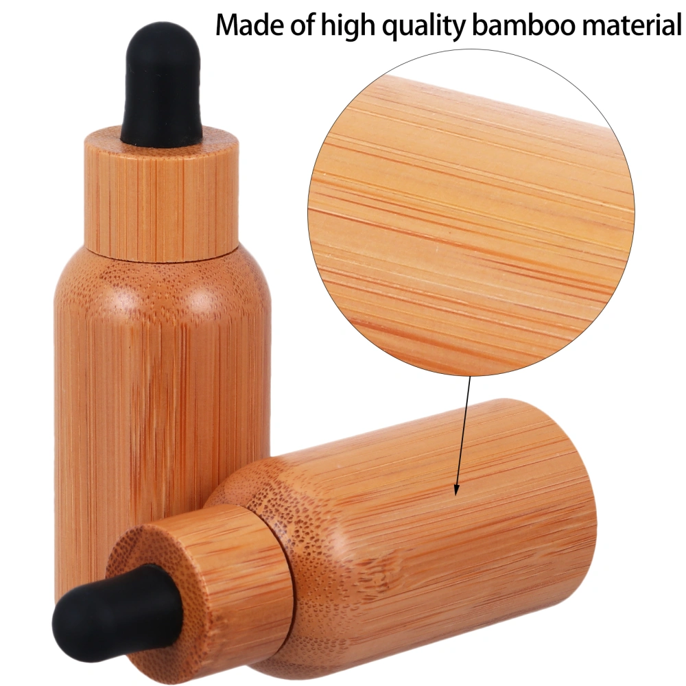 2pcs 10ml Bamboo Essential Oil Dropper Bottle Cosmetic Sample Packing Container