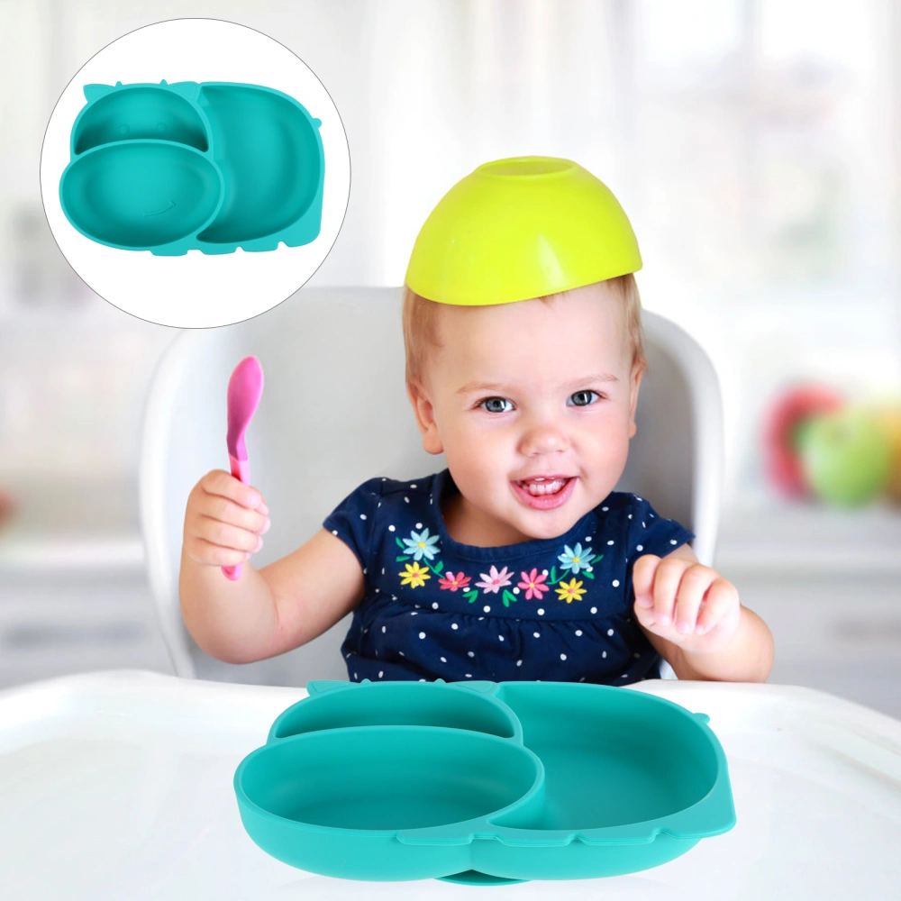 1Pc Silicone One-piece Plate Baby Dinner Plate Child Compartment Dinner Plate