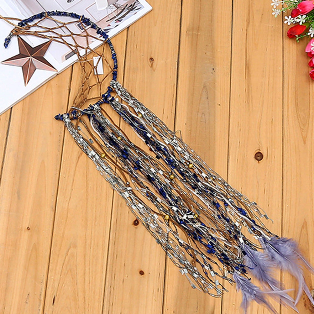 Moon Star Pentagram Style Dream Catcher Wall Hanging Decoration Handmade Dream Catcher Net Pendant Feather Wall Hanging Ornament Craft for Home Bedroom