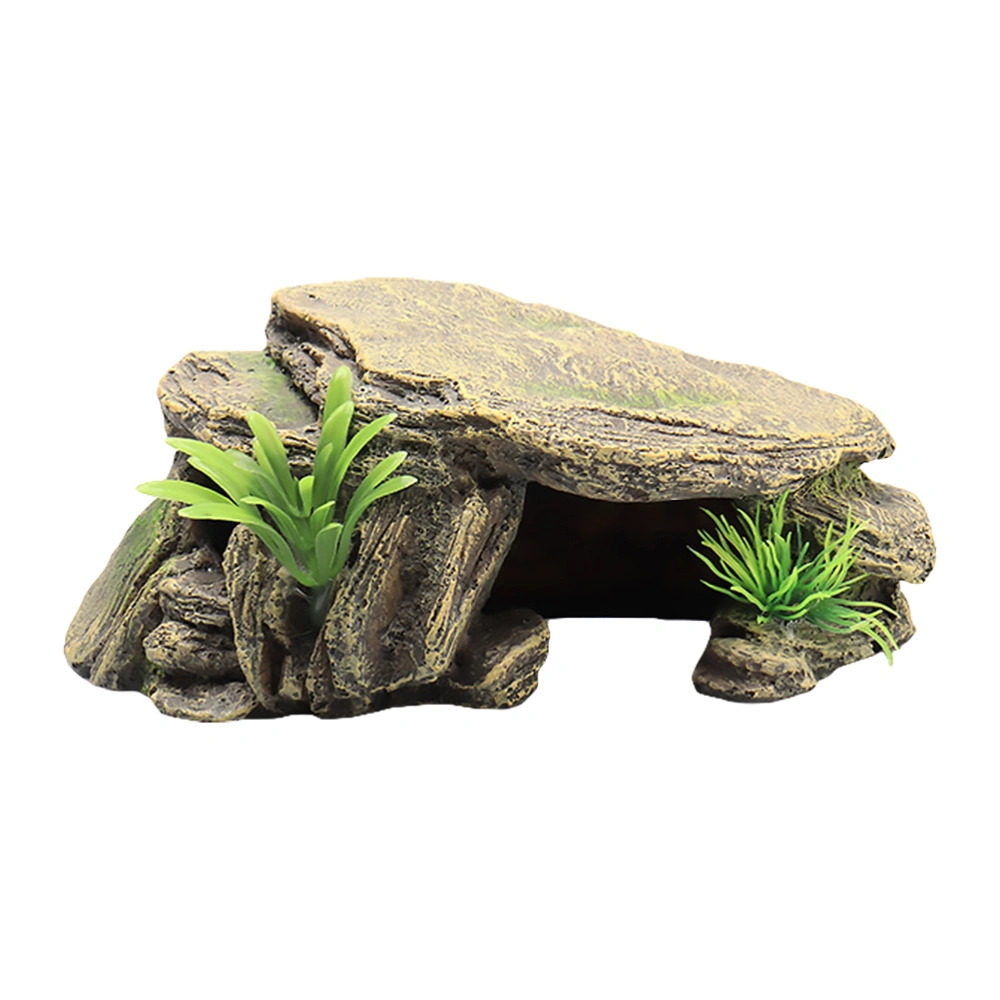 1Pc Resin Aquarium Landscape Ornament Creative Reptile Terrace Fish Tank Decor