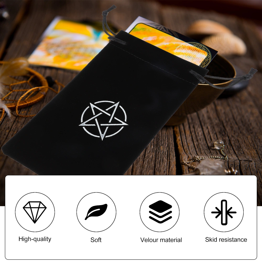 2pcs Tarot Cards Drawstring Storage Bag Pentacle Patterned Tarot Storage Bag