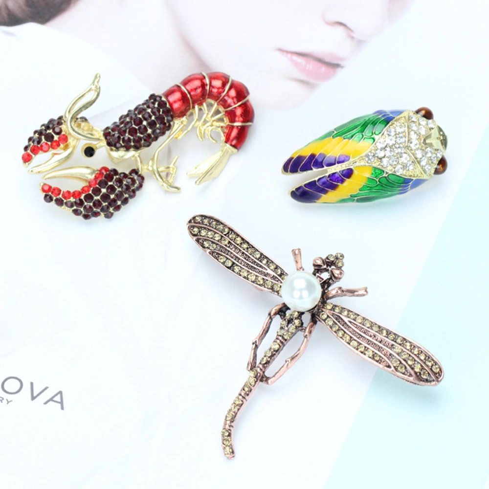 Lobster Shaped Brooch Creative Lobster Brooch Alloy Brooch Jewelry Clothes Brooch Decor